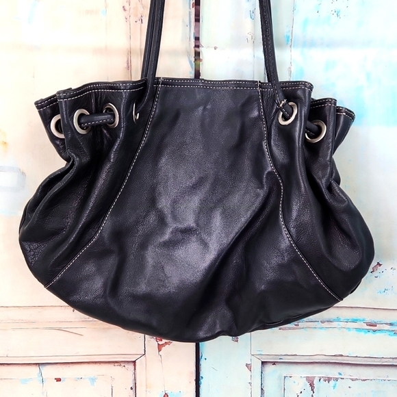 Vera Pelle Black Leather Purse Made in Italy - Picture 2 of 6